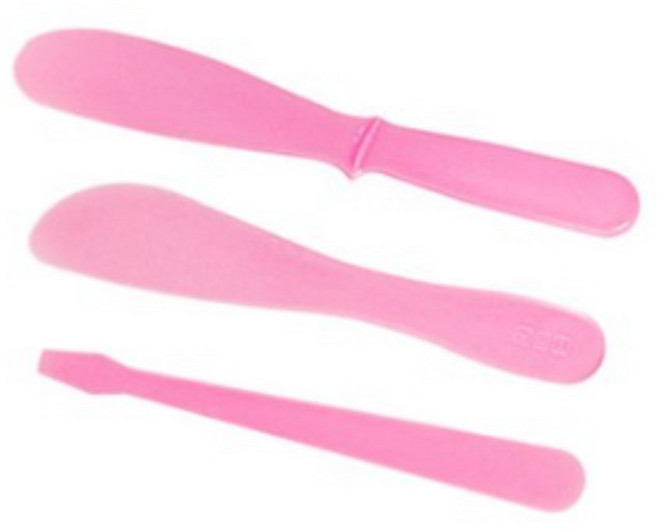 발롱뷰티 사각바트 원형바트 반달 접시 바트 화장솜 거즈 해면 모델링컵 모델링통 팩붓 팩도구, 1개, 핑크스파출라 대