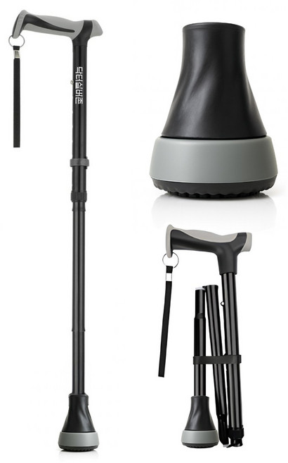 [안전인증]닥터실버존 성인용 지팡이 노인 여성 접이식 의료용 초경량 환자용 남성용 여성용, 1개