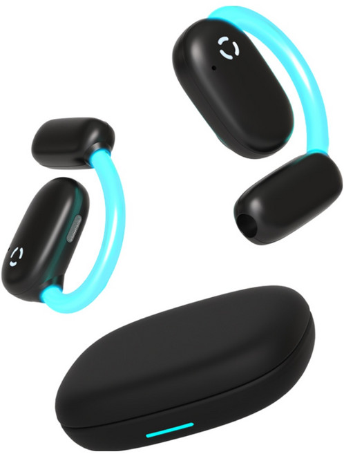 엠지텍 오로라에어 오픈형 이어폰 골전도 대체 무선 블루투스 LED 라이트 이어폰