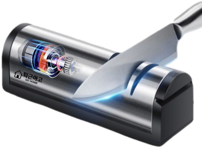 퇴근하고 전동 자동 숫돌 칼갈이 기계, 1개, 실버