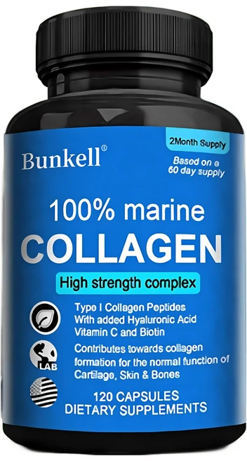 마린 콜라겐 타입 1 - 하이드로콜라겐 펩타이드로 히알루론산과 비타민 C가 풍부하여 남녀 모두에게 적합, 1개, 120정 - 쿠팡