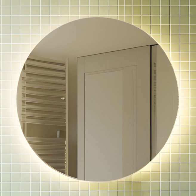 [르메인] LED 간접거울 원형 1000 사이즈 대형거울, 버튼 X, 주광색