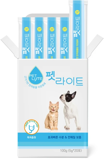 [펫라이트] 근거기반 반려동물용 ORS 마시는수액 포도당음료, 20개, 5g - 쿠팡