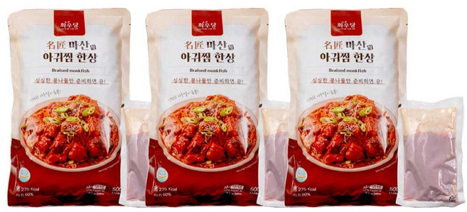 [TV 홈쇼핑] 이경애 명장 마산식 아귀찜 한상 마산 아구찜 밀키트 5팩, 2.5kg, 1세트
