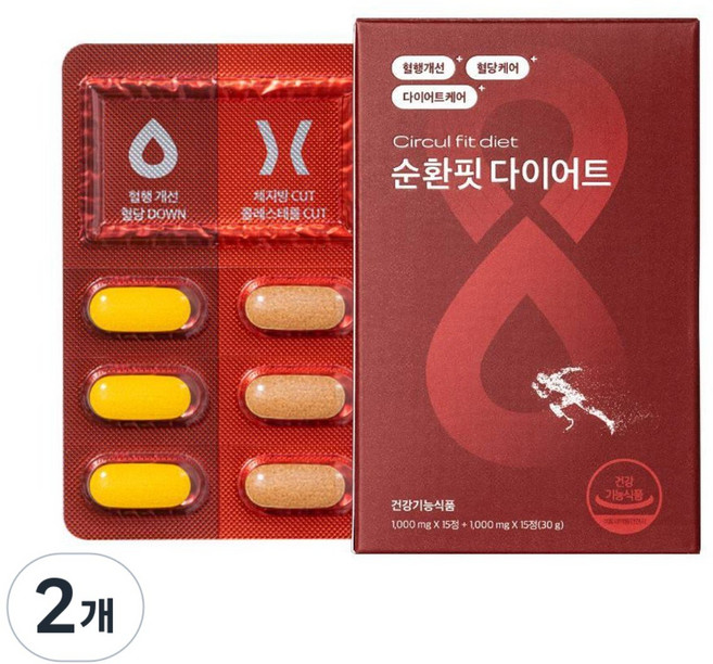이츠스포츠 순환핏 체지방감소 혈액순환 다이어트 보조제, 2개, 30정
