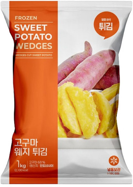 산들네이처 냉동고구마 고구마웨지 튀김 웨지고구마 고구마튀김 1kg, 1개