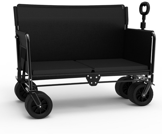 어반콘크리트 캠핑 접이식 의자 웨건 벤치형 웨건 (카키 블랙 아이보리), 1개, 접이식 의자 웨건 (블랙)