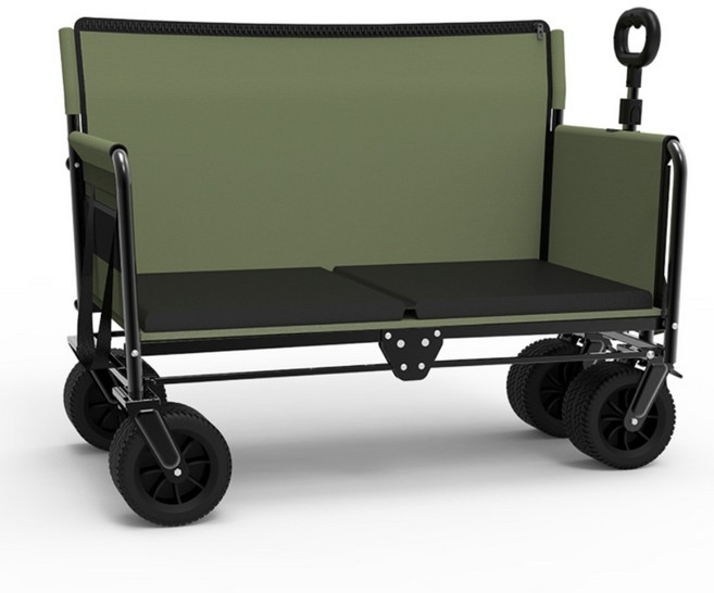 어반콘크리트 캠핑 접이식 의자 웨건 벤치형 웨건 (카키 블랙 아이보리), 1개, 접이식 의자 웨건 (카키)