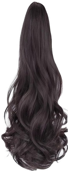 머릿결 좋은 무광 웨이브 포니테일가발 끈묶음형 똥머리 가능, 1개, 브라운블랙