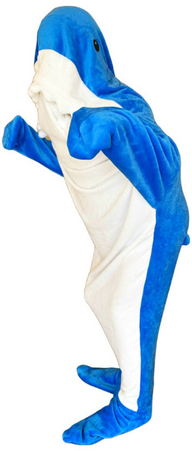 [리쿠찌] 상어옷 사계절담요 동물잠옷 상어의상 캠핑 입는담요 부드러운재질 플란넬 봄 여름 가을 겨울 담요 후드티 침낭