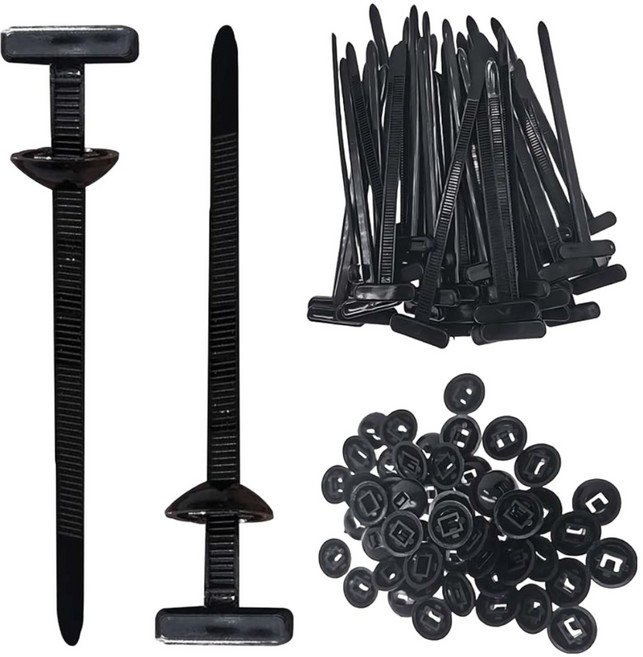 루이 강력 고정 케이블 타이 세트 - 자동차 가구 공구 다용도, 50개, 블랙