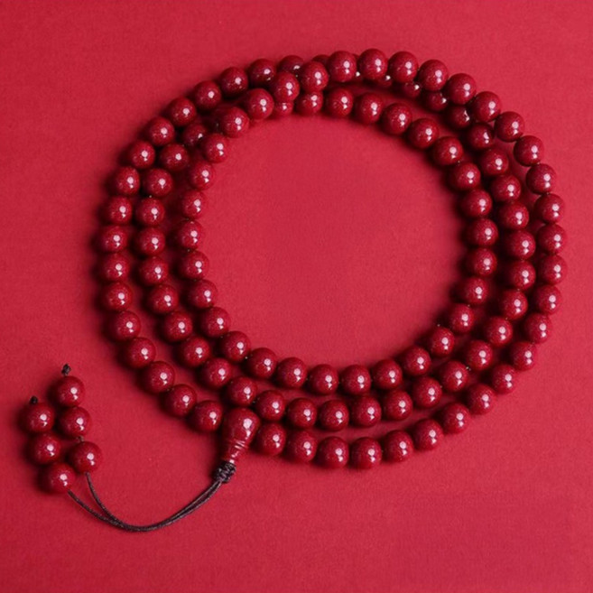 sambuever 경면주사 108배 염주 팔찌 소원성취 행운 부적 액막이 불교 금전 재물 운 좋은기운 행운팔찌 삼재 팔찌 + 사은품