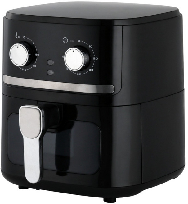 쉐프메이커 대용량 에어프라이어 투명창 6.5L 듀얼히팅 올스텐, 블랙