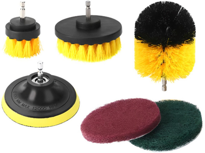 전동드릴 청소솔 욕실 화장실 변기 물때 강력 브러쉬 세트, 6종세트, 1개, 혼합색상