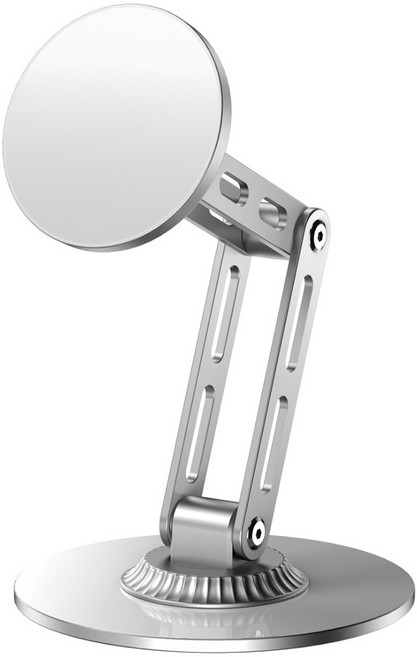 360도 회전 태블릿 거치대 스탠드 휴대용 높이조절 접이식 휴대폰 거치대, 마그네틱 실버, 1개