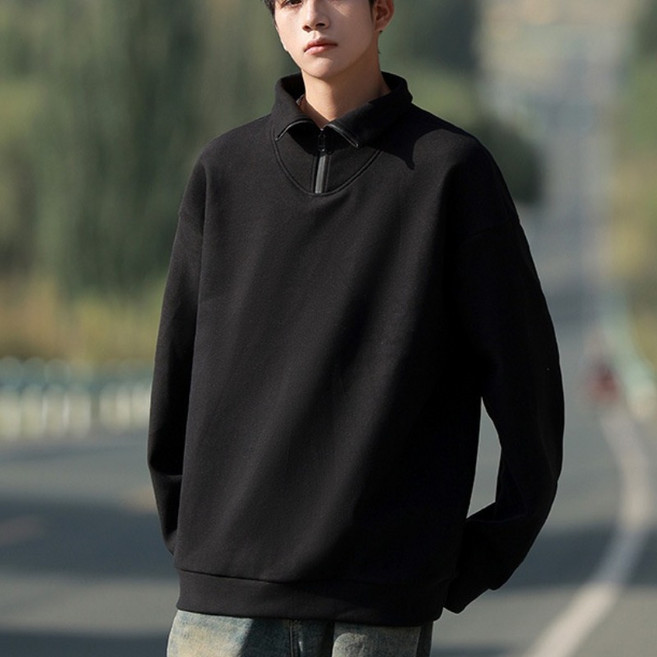 ANYOU 긴팔 레저 헐렁하다 맨투맨 가을 겨울 기모 맨투맨 집업 맨투맨 커플 맨투맨