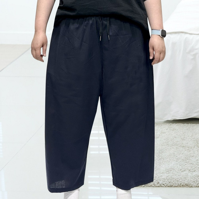 남여공용 빅사이즈 여름 와이드 린넨 배기바지