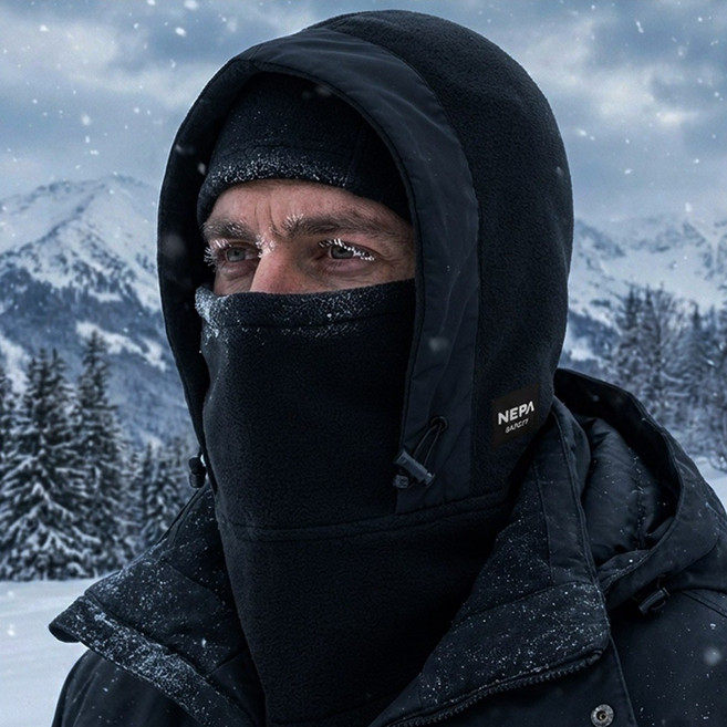 네파 NEPA 겨울 방한 플리스 후드 넥워머 바라크라바 등산 골프, 다크네이비, 1개