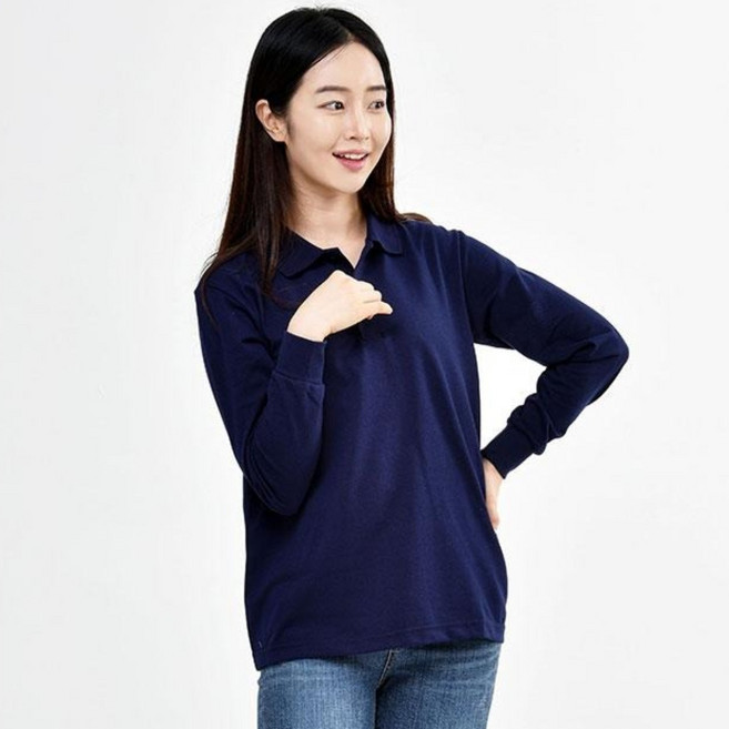 완티 남녀공용 30수 PK카라 긴팔 티셔츠