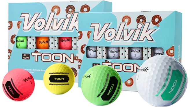 VOLVIK 올 뉴 툰 와이드 2피스 골프공 화이트, 볼빅 올 뉴 툰 와이드_레인보우1더즌, 1개, 레인보우, 12개입