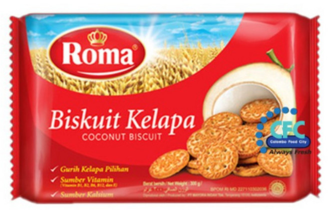 인도네시아 과자 켈라파 로마 코코넛 비스킷 300g Indonesian snack Kellapa Roman Coconut Biscuit 300g, 2개