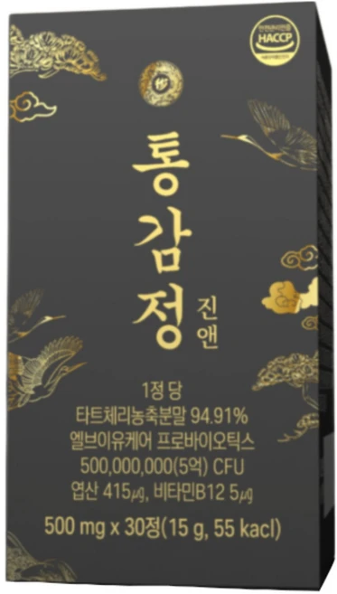 진앤 통감정 유산균 엽산 타트체리 비타민b12 엘브이유케어 프로바이오틱스, 5개, 30정 - 쿠팡