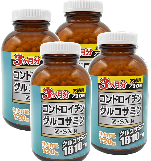 웰니스 일본 대용량 콘드로이친 글루코사민 무릎 관절 연골 영양제 관절에 좋은영양제, 720정, 4개