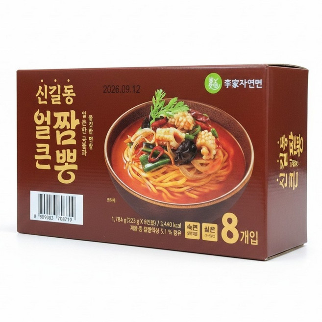 얼큰한 매운 짬뽕 신길동 이가자연면 얼큰 짬뽕 코스트코 시원한 짬뽕 맛집 라면 대용량 223g 8P, 1세트