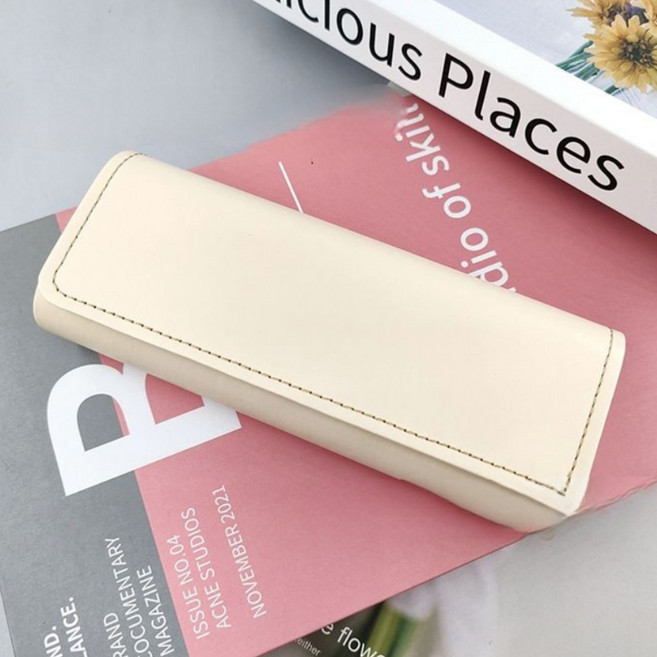 IANSOSO 고급 슬림 가죽 안경 케이스