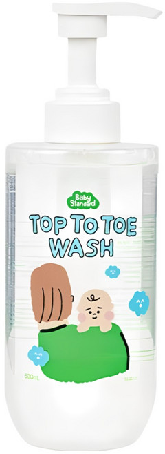 베이비스탠다드 탑투토워시 아기 약산성 올인원 바디워시 바스앤샴푸, 1개, 500ml