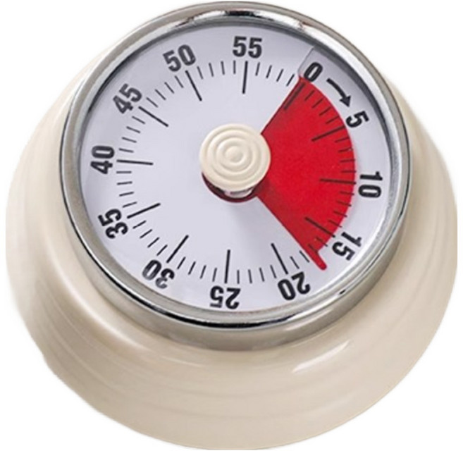 이지유 레트로 기계식 쿠킹 타이머 수동 자석 주방타이머 스톱워치, 1개, 아이보리