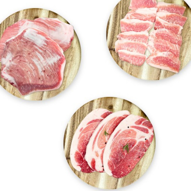 수입 돼지고기 삼겹살 왕목살 항정살 500g, 왕목살(목전지)-제육/불고기용(3mm), 300g, 1개