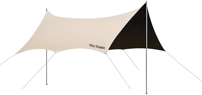 Sky Expan 210D 黑膠蝶形天幕帳, 26坪蝶形黑膠 黑化風「牛津布全遮陽」, 黑膠