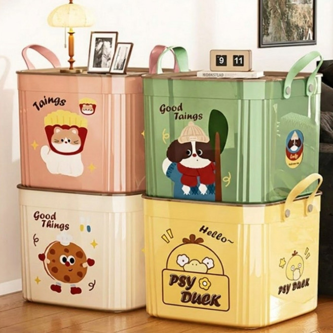 이지몰 캐릭터 적층형 플라스틱 다용도 수납 박스, 쿠키, 1개