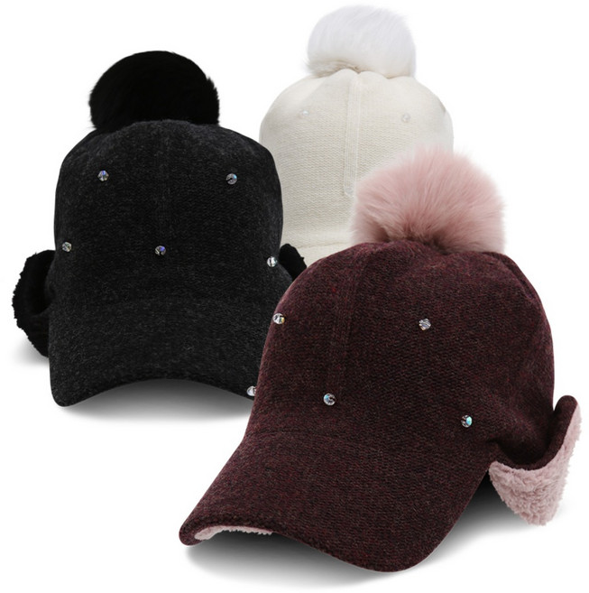 선덜랜드 여성 트윙클 방한 골프모자 - SLL2WCP173, 와인, 1개