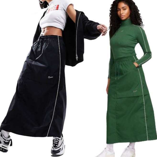 나이키 우븐 스커트 패러슈트 롱스커트 롱치마 블랙 fv4970-010