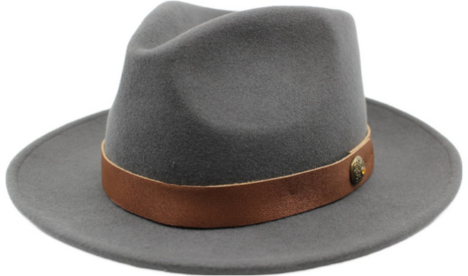 산티아고 다크 그레이 고급 울 페도라 중절모 남녀공용 모자 아빠 엄마 선물