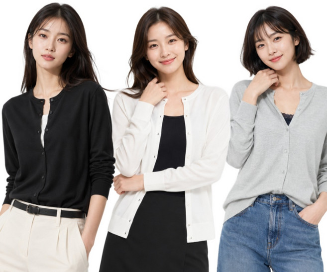 유니클로 UV컷 크루넥 여성 가디건 자외선차단 (일본매장판)