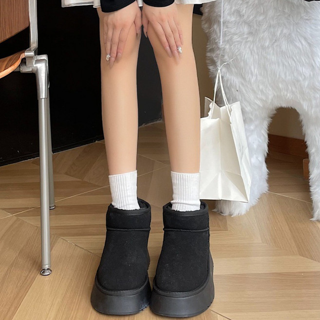 아이마이미마인 겨울 통굽 털 안감 방한 4cm 여성 털부츠