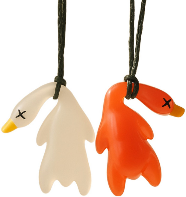 벨로어 정품 자외선 변색 오리 키링 귀여운 컬러변화 우정키링, 2개, 화이트 L