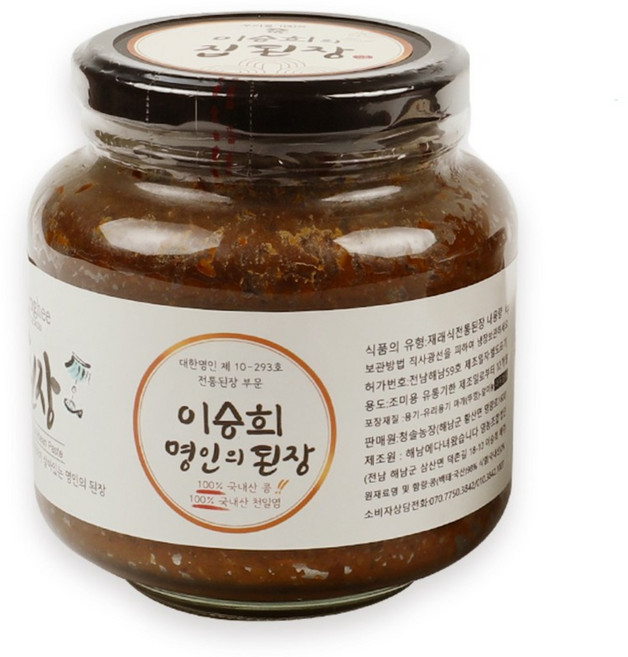 (시골마당) 국산콩 이승희 명인 집 된장, 500g, 1개