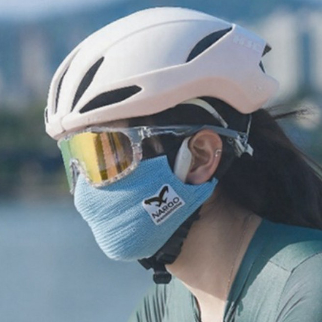 나루마스크 러닝 등산 마스크 편안한 호흡 자외선 먼지 차단 초슬림 초경량 스포츠 마스크 A1S 어드벤처, 소프트 블루, 1개