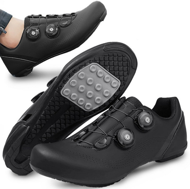 스토리원 더블 락킹 플랫 평페달 로드 MTB 사이클 클릿 슈즈 U-SSSN08, 260, 평페달 블랙