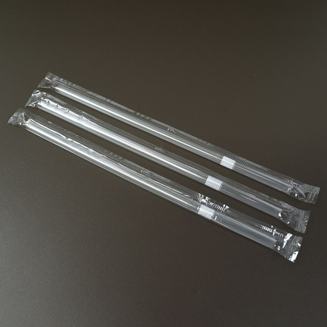 개별포장 자바라빨대 투명 스트로우 7x21cm 4팩 2000개입, 1세트, 2000개