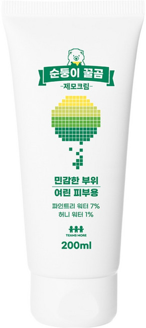 2위 - 올리브영 팀스모어 순둥이 꿀곰 제모크림 비키니라인 왁싱크림 겨드랑이 왁싱, 200ml, 2개