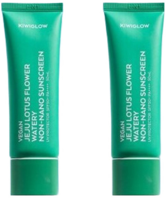 [2개]키위글로우 비건 제주 수분 논나노 무기자차 선크림 50mL (SPF50+ PA++++) 남녀공용, 2개