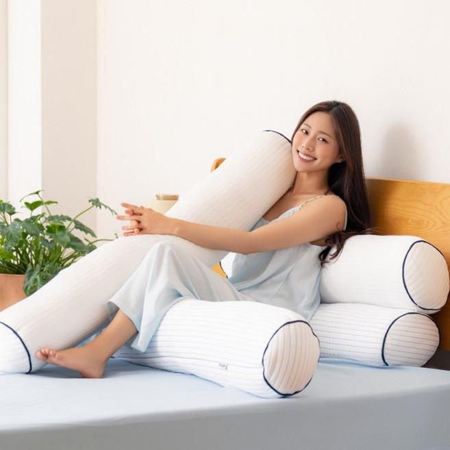 플랫화이트 중량업 방수 알러지케어 냉감 바디필로우, 아이스 블루