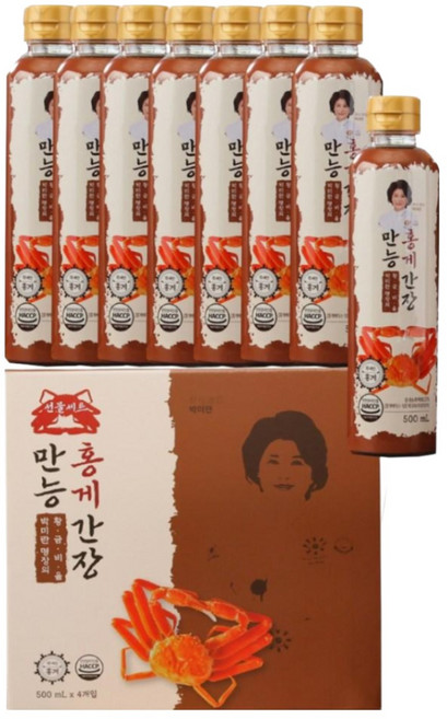 [MJ-KLEVASHARP] 한식대가 박미란 만능 홍게간장 국내산 홍게의 감칠맛 만능요리 소스 비빔밥, 1박스, 4L