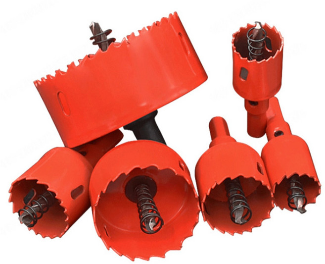 Nicoliley 6PC 홀커터 세트 -50mm 바이메탈 원형 철판 목재 석고 pvc 플라스틱 금속 목공, 6개