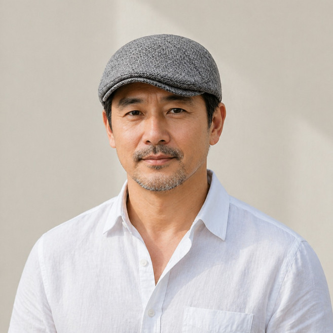 MODELAB 린넨 중년 헌팅캡 봄 여름용